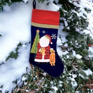 NWOT Holiday Home Santa Hooked Santa Stocking